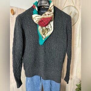 Brooks Brothers Dark Gray Crew Neck Sweater 100% Lambs Wool Mens Womens Unisex